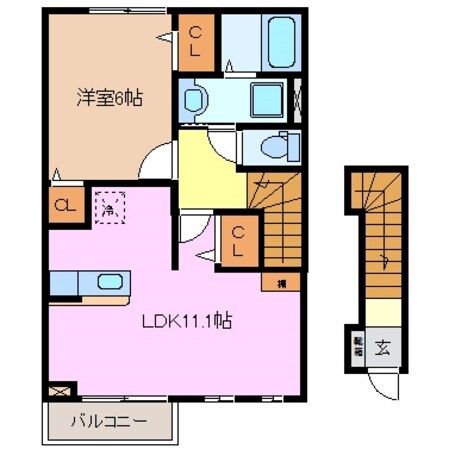 桑名駅 徒歩27分 2階の物件間取画像